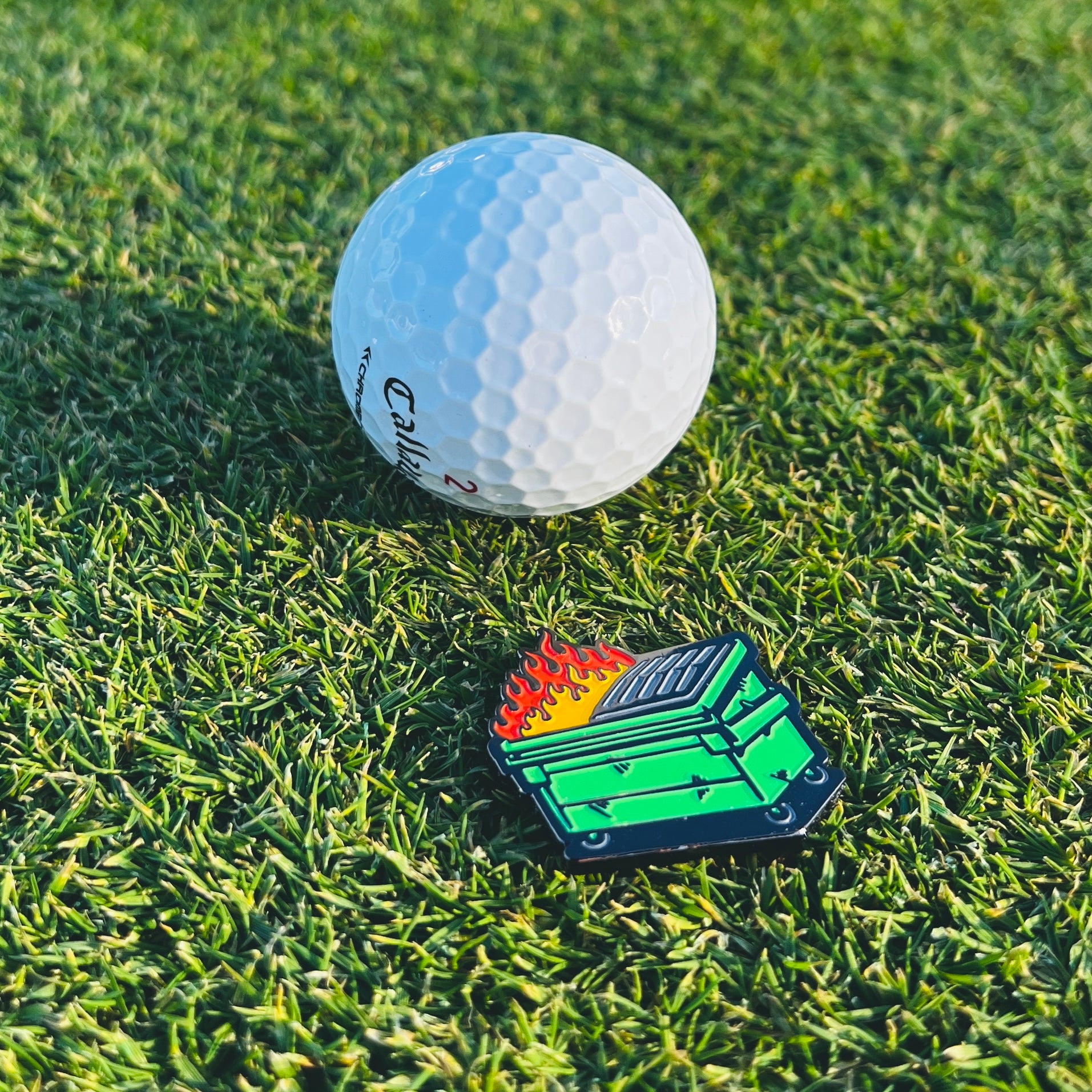 Dumpster Fire Golf Ball Marker